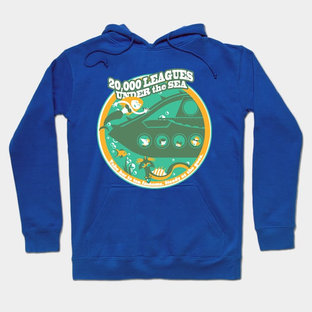 20,000 Leagues Under the Sea (green, yellow, aqua) Hoodie by brodiehbrockie